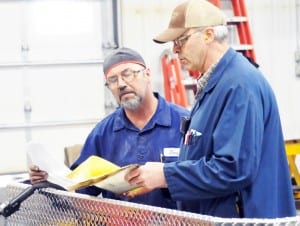 Chad Steinhoffer- Custom Craftsman has been with Felling Trailers for 15 years and Lyle Mader who has been with Felling Trailers for over 20 years.