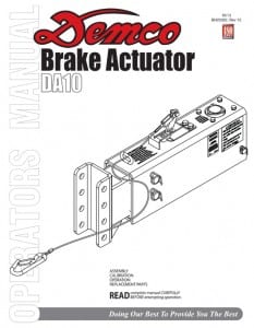 DA10 Brake Actuator Operators Manual Common on FT-10 - FT-12