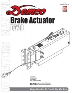 DA20 Brake Actuator Operators Manual Common on FT-14 - FT-16