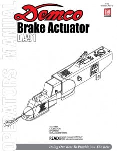DA91 Brake Actuator Operators Manual Common on FT-3 - FT-7