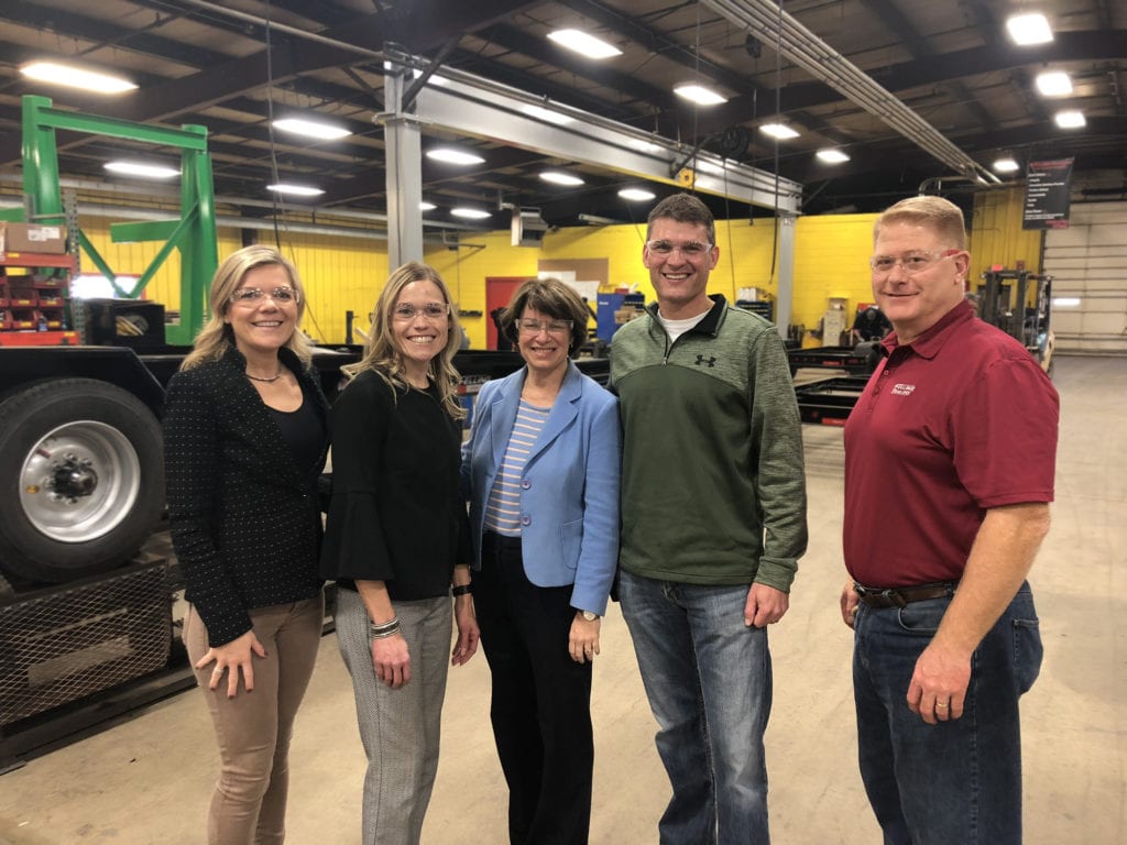 Amy Klobuchar visits Felling Trailers to talk manufacturing and workforce