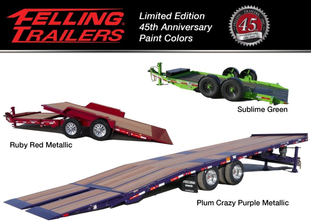 Felling Trailers 45th Limited Edition Paint Colors