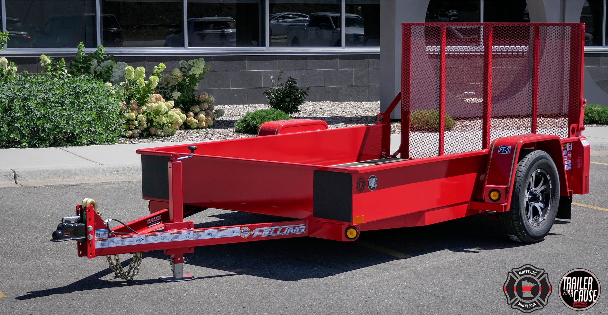 Trailer for Cause, of an FT-3 drop deck utility trailer to benefit a non-profit organization. Minnesota Fire Fighters