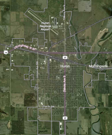 Aerial Map of Huron SD