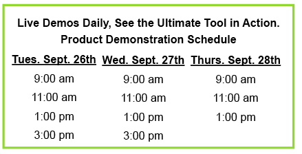 Product demonstration schedule Larson Cable trailers Booth K123