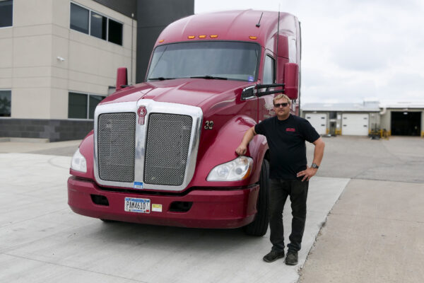 Brian Bass Felling Trailers with Truck