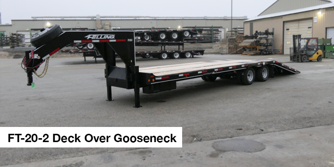 deck over gooseneck tag trailer with hydraulic tail