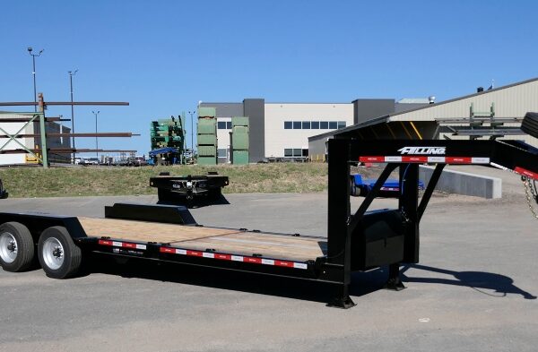 Felling deck over trailer with A-Frame Gooseneck hitch option in black finish
