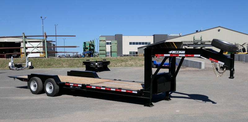 Felling deck over trailer with A-Frame Gooseneck hitch option in black finish